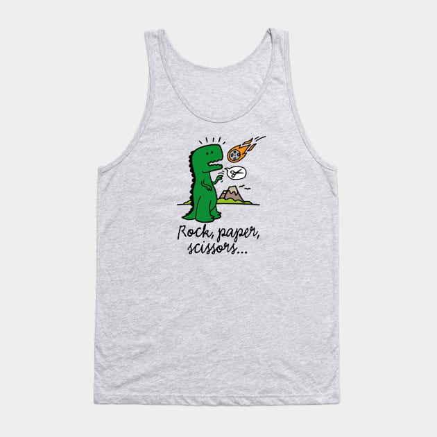 Rock paper scissors funny Dinosaur T-rex stone Tank Top by LaundryFactory